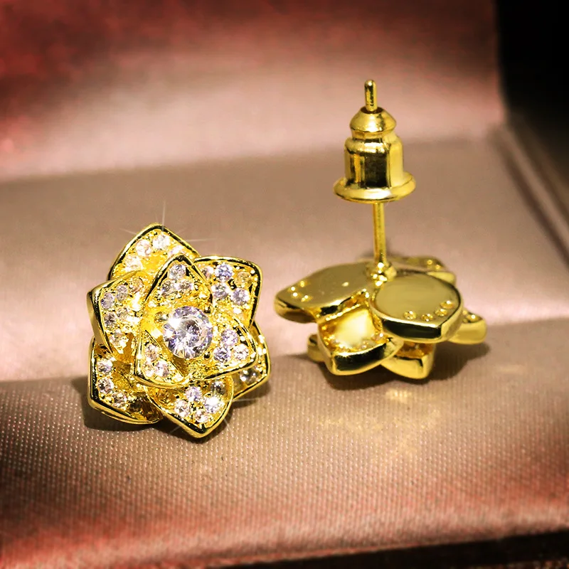 Женские серьги гвоздики с натуральным драгоценным камнем 925 пробы 14 к золото