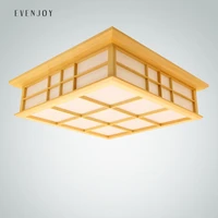 modern japanese style tatami solid wood square led wooden ceiling lamp energy saving for living room aisle corridor