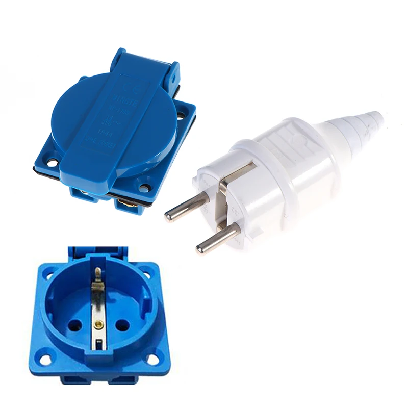 

1PC Industrial Waterproof Socket EU Socket Copper Contact Body EU Plug