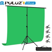puluz 2x2m 1x2m t shape photo studio green screen background support stand backdrop crossbar bracket kit with clips