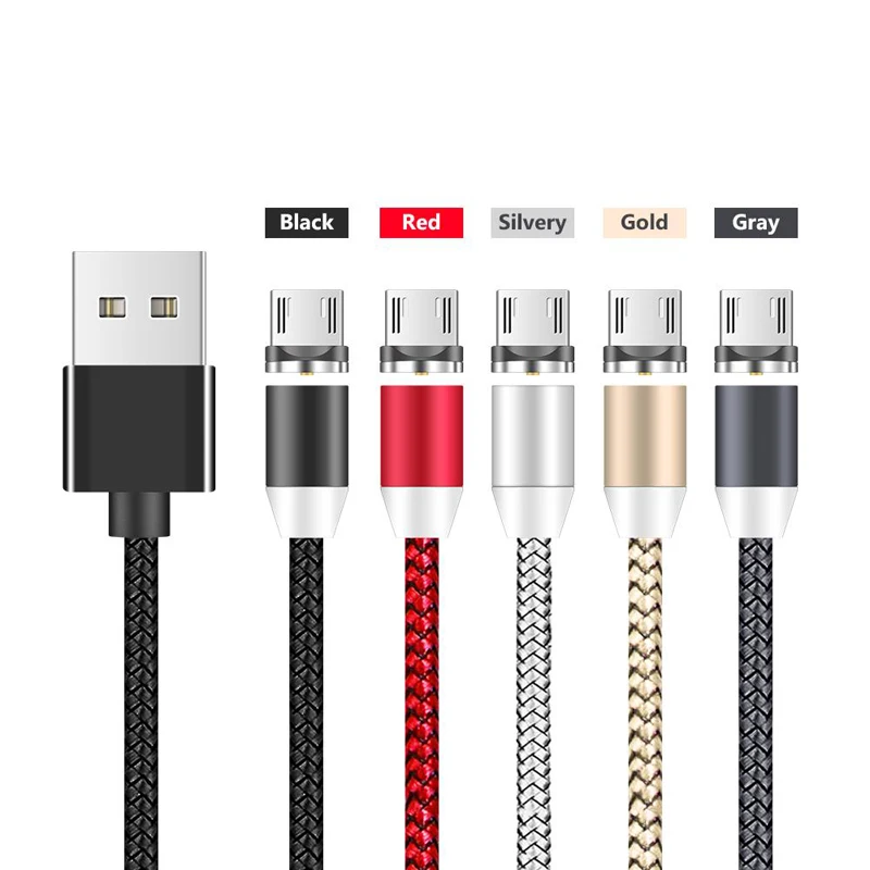 Магнитный кабель Micro USB в нейлоновой оплетке зарядный провод для Samsung J3 J5 J7 2017 Huawei P