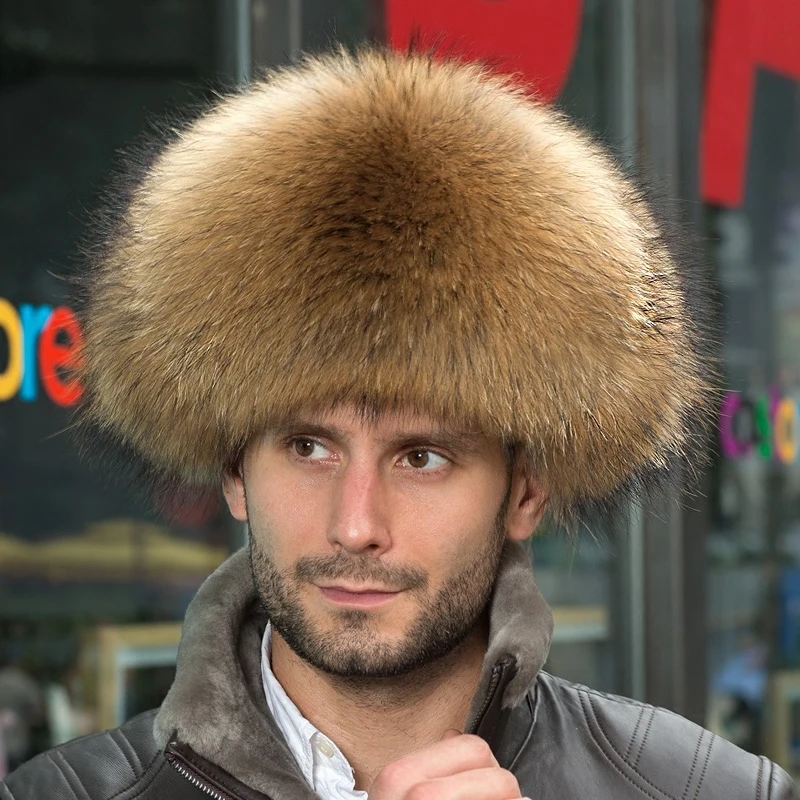 Из натуральной черно-бурой лисицы из меха енота ручной работы для мужчин и женщин меховая шапка из овчины зимняя Лыжная Шапка Lei Feng