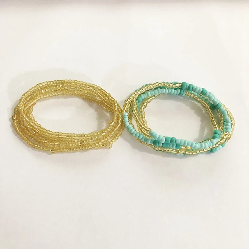 2 шт цепь Бикини живота Модные Ручной работы Бусины Браслет цепочка на талии