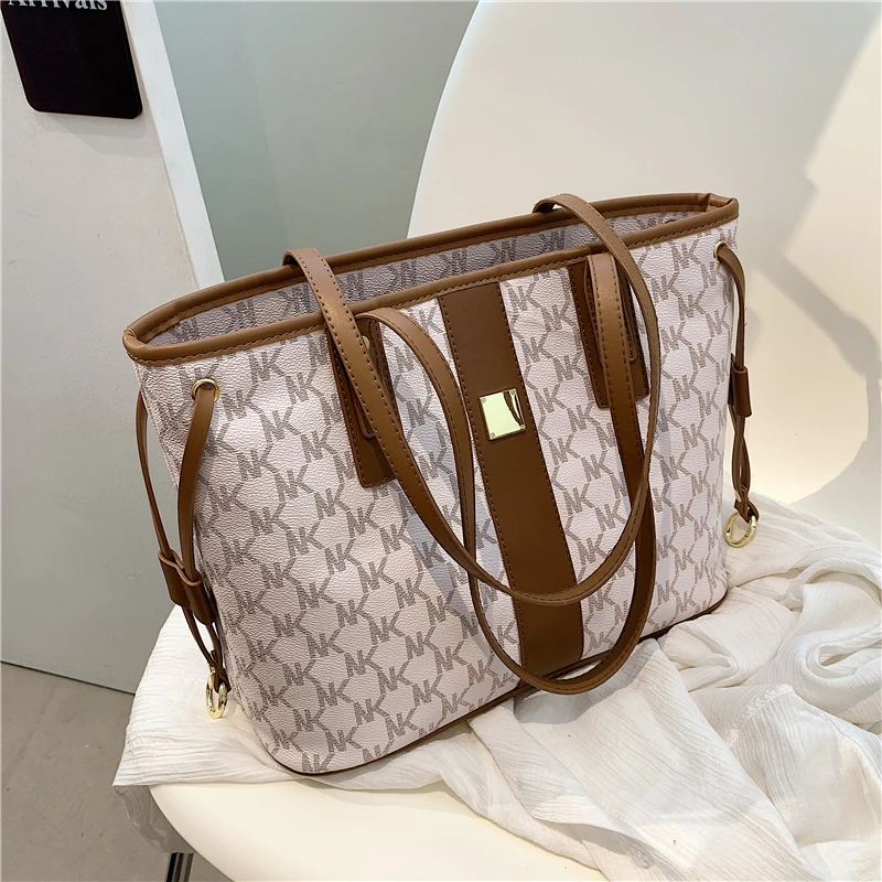 

Burminsa Letter Printing Large Tote Shoulder Bags For Women Brand Designer Roomy Female Shopper Luxury Work Ladies Handbags 2021