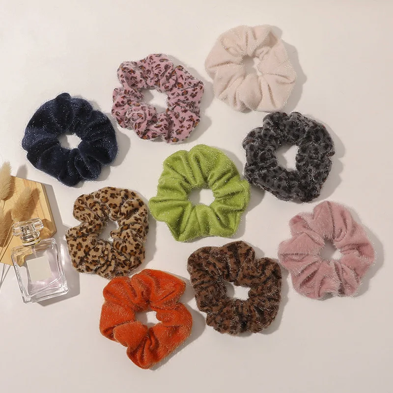 

Soft Faux Fur Hair Scrunchies Plush Elastic Hair Bands Women Girls Ponytail Holder Rubber Band Fashion Headwear Hair Accessories