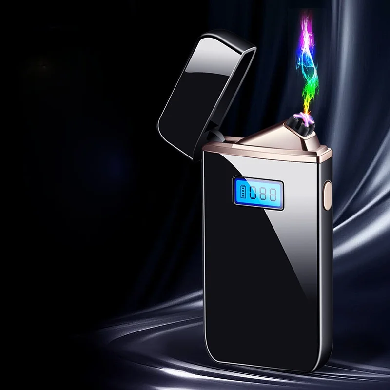 

Smart Digital Display Touch Induction Double Arc Lighter Gift Windproof USB Cigarette Lighter Regalos Para Hombre Originales
