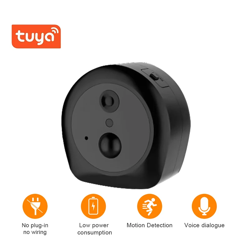 

Tuya HD 1080P Mini Wireless Camera IP Rechargeable Security Cam Indoor Alarm Small Video PIR Cam Wifi Low-Power Battery Cam