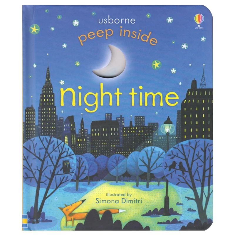 Обучающие 3d книги Peep Inside Night Time на английском языке с откидной крышкой для детей