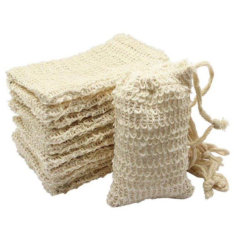 

30 штук натуральные сизальских канатов мыло сумка Отшелушивающее Мыло Saver Чехол Держатель 2021