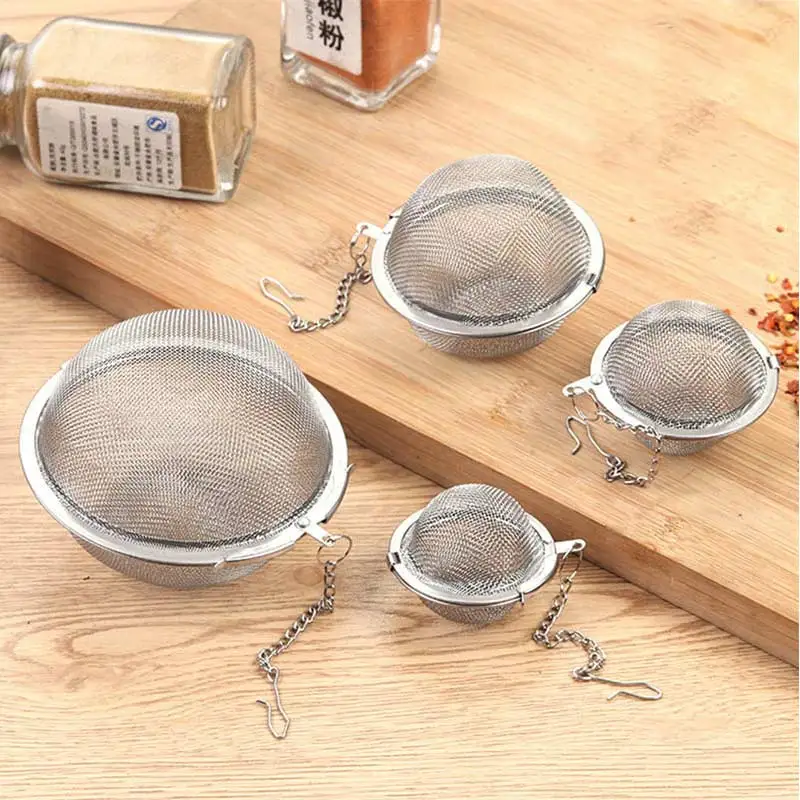 

Stainless Steel Tea Infuser Sphere Locking Spice Tea Ball Strainer Mesh Infuser Tea Filter Strainers Kitchen Tool dia 4.5/5/7/9