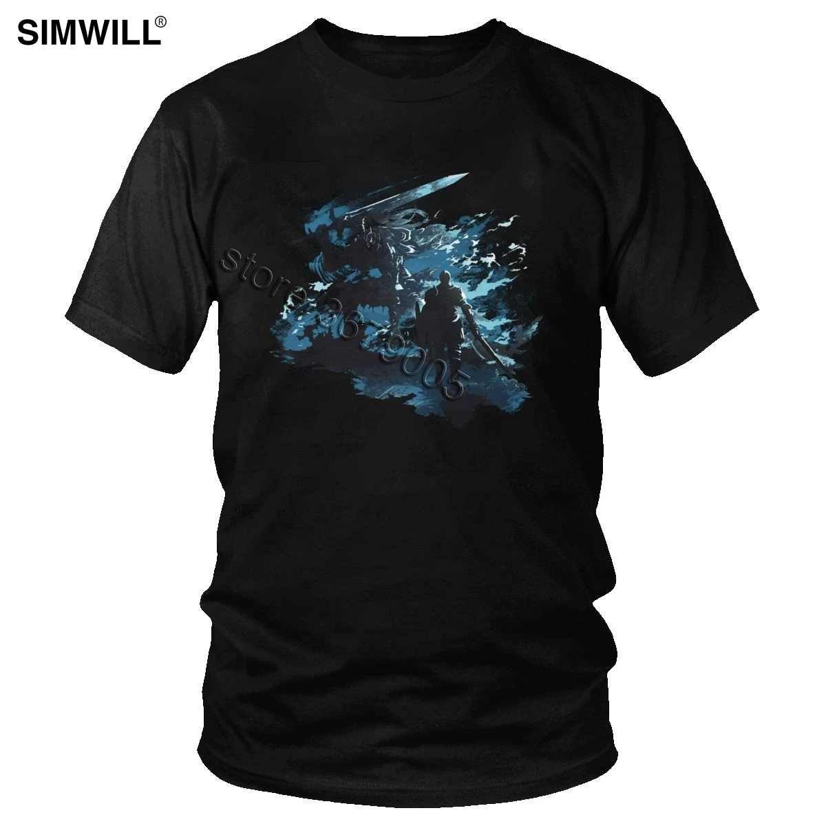 

Прохладный Abysswalker футболки для мужчин, Повседневная футболка с короткими рукавами хлопковые футболки с круглым вырезом и принтом Dark Souls фут...