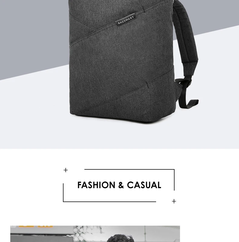 BAGSMART, новинка, мужской рюкзак для ноутбука, 15,6 дюймов, рюкзак, школьная сумка, для путешествий, водонепроницаемый рюкзак, женский, для ноутбука, сумка для компьютера
