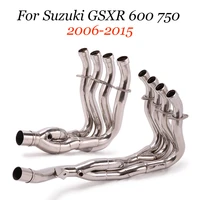 full motorcycle exhaust system front mid link pipe slip on for suzuki gsxr 600 750 gsxr 1000 2006 2021 stainless steel modified