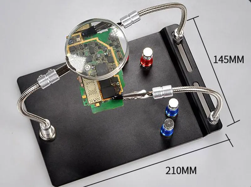1 комплект Магнитный Универсальный телефон PCB IC чип материнская плата джиг держатель платы 3X лупа инструмент для ремонта