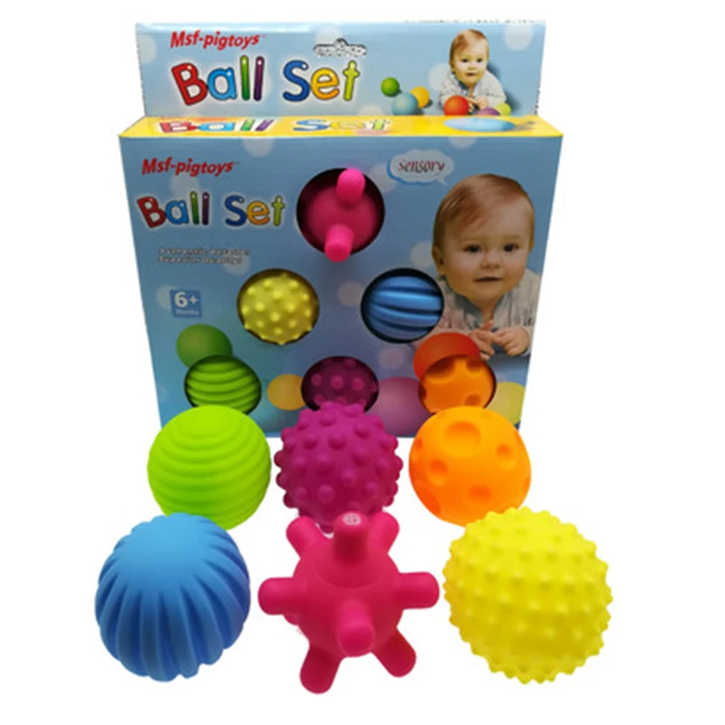 

6Pcs/Set Baby Puzzle Toys Baby's Tactile Senses Safe And Harmless Fidget Toy Ball Pop It Massage Squishy Antistress Ball Toy