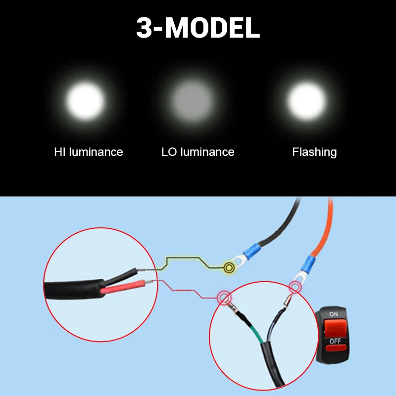 Серебряный корпус U3 светодиодный светильник для головы мотоцикла Точечный синий