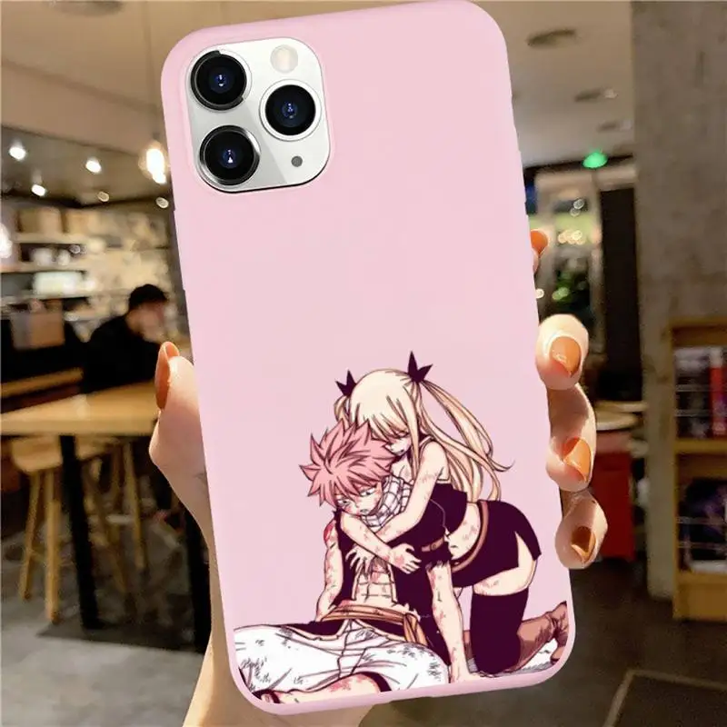 

Fairy Tail Phone Case Pink Candy Color for iPhone 6 7 8 11 12 s mini pro X XS XR MAX Plus