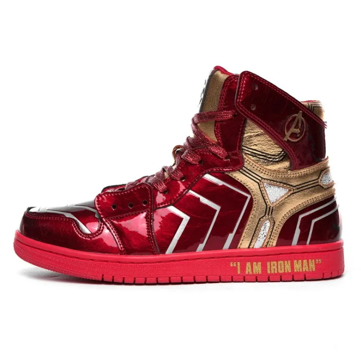 Marvel joint shoes high top men's Spider-man Captain America Iron Man sneakers and women's | Тематическая одежда и
