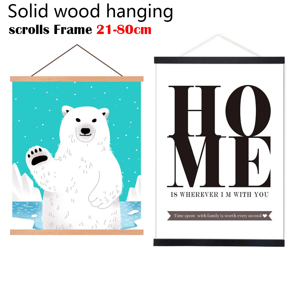 Твердый деревянный подвесной scrolls Магнитный светильник деревянная рамка вешалка