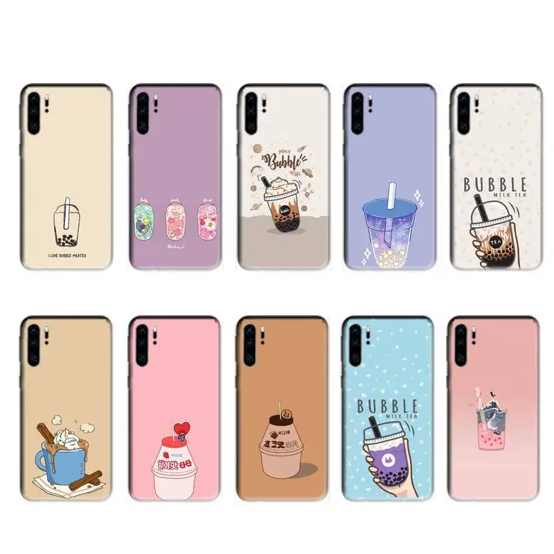Жемчужный молочный чай чехол для huawei p20 p30 p40 pro mate 10 20 30 lite p smart y7 2019 plus nova 3I