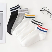 5 pairs two bars casual breathable stripes all matching women s socks