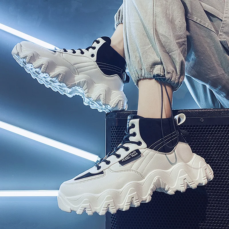 SMS Men Shoes Chunky Sneakers Fashion Platform Lace Up Running Breathable Vulcanize Casual Trainers Dad | Спорт и развлечения