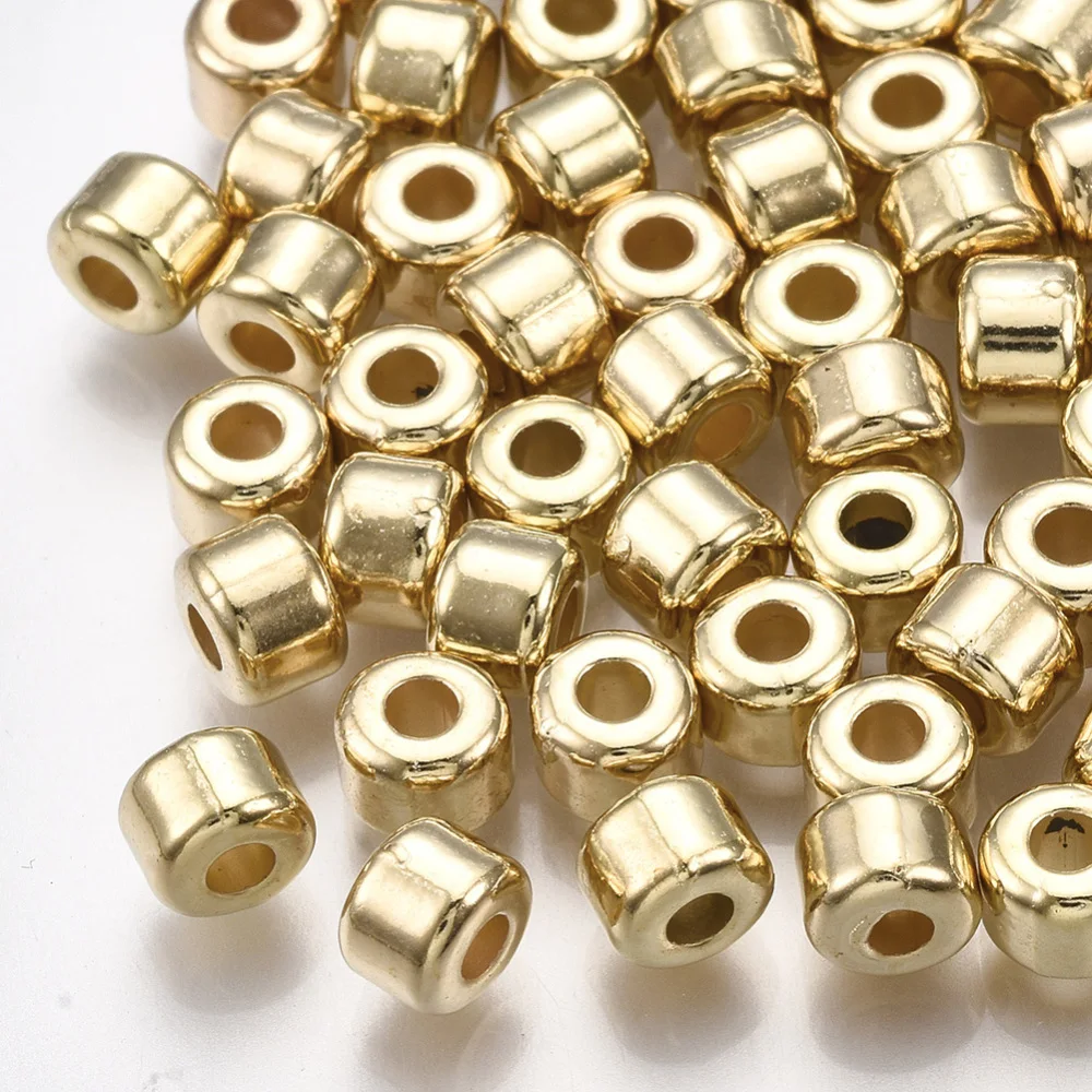 

3000PCS CCB Plastic Spacer Beads Column Light Gold 5.5x4mm Hole: 2mm