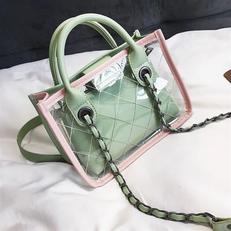 

Handbag New Transparent Bag Composite jelly Bag Women's Shoulder Messenger Bag Fashion Clear bag Handbag bolso mujer