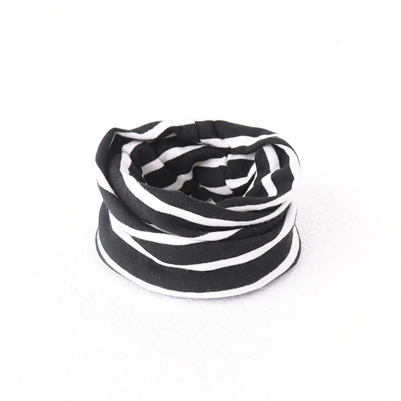 white black scarf Новинка года, осенняя шапка для детей, уличная танцевальная шапка в стиле хип-хоп, зимние теплые шапки, шарф для мальчиков и девочек, однотонные детские шапки - Цвет: white black scarf