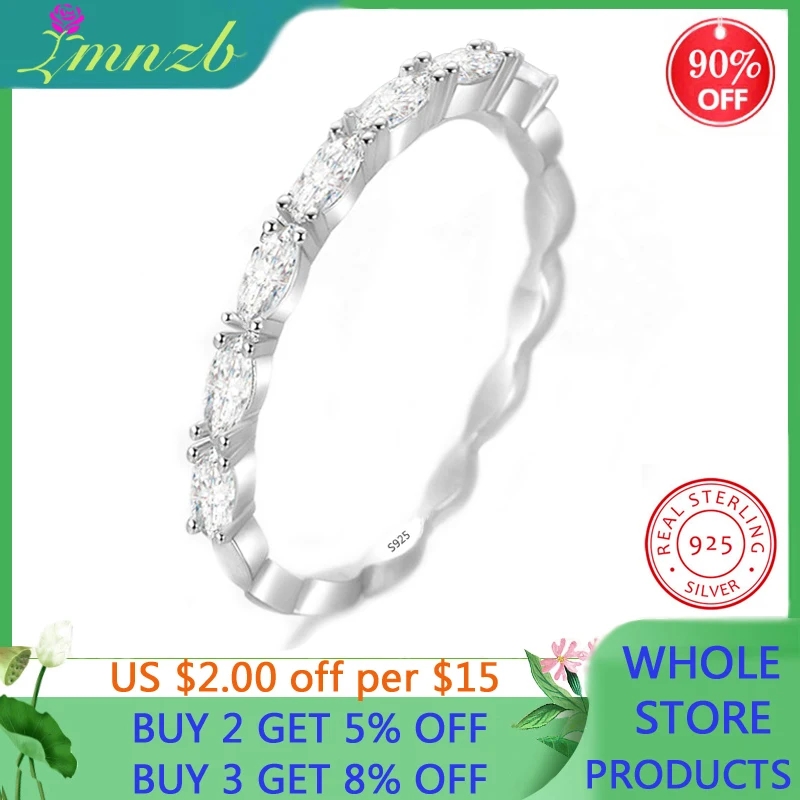 

LMNZB 2021 New Arrival Luxury 925 Sterling Silver Engagement Rings For Women Lady Anniversary Gift Jewelry Wholesale LR393