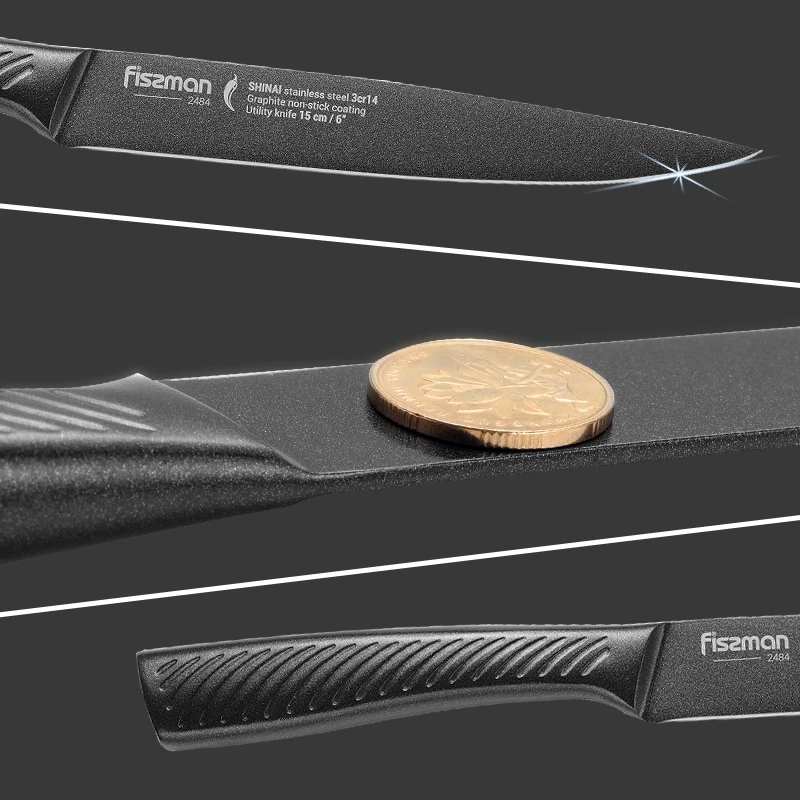 Кухонные ножи Fissman 6 дюймов резак из нержавеющей стали 3cr14 HRC52 для нарезки фруктов