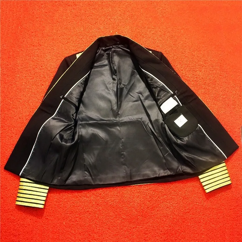 Европейский панк одежда для ночного шоу золотой обод Мужской Блейзер осень новая