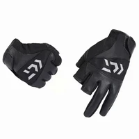 winter sheepskin daiwa fishing gloves 3 finger breathable leather gloves fishing equipment