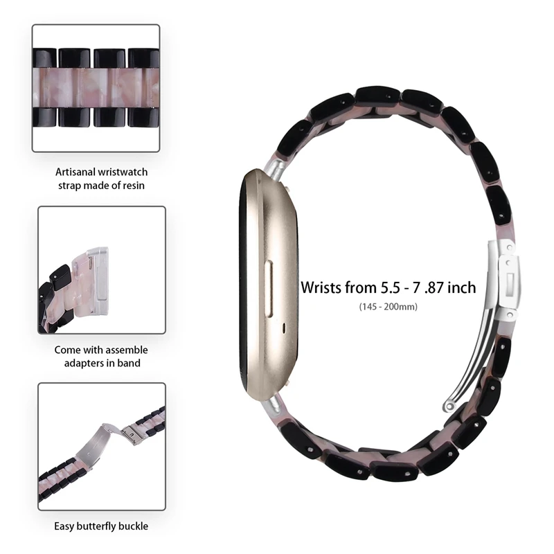 

Resin Watch Band for Fitbit Versa 3 /Fitbit Sense Smartwatch Resin Bracelet Band Strap for Fitbit Sense