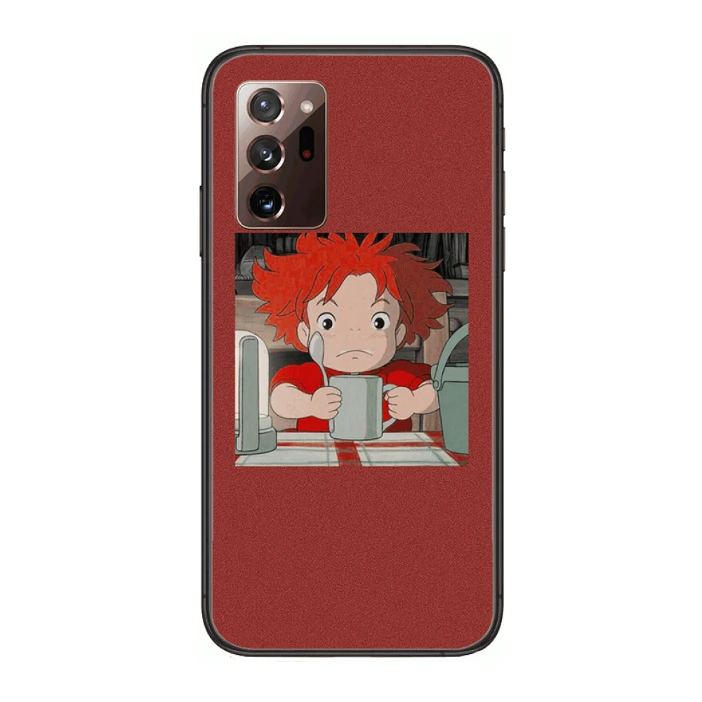 

Miyazaki Goldfish Phone Case cover hull For SamSung note20 10 9 8 4 pro plus black prime soft bumper Transparent