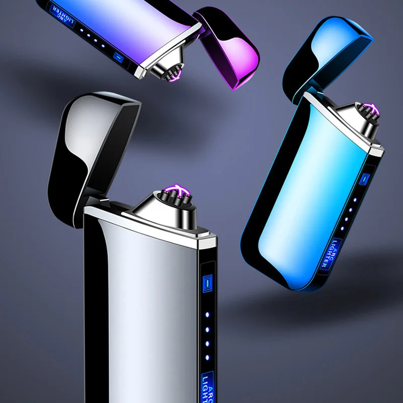 USB перезаряжаемая Электронная зажигалка с тройной индукцией ветрозащитная