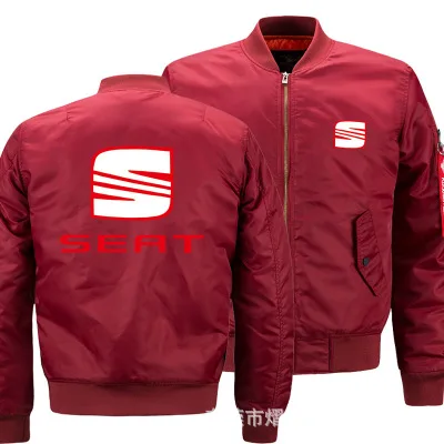 

New Autumn Winter Flight Jacket Seat Logo Coat Mens Womens Warm Casual Zipper Baseball Jacket