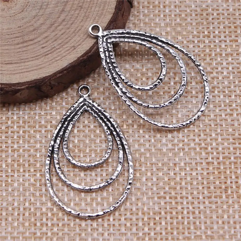 

Jewelery Pendants Making Charms For Jewelry 20pcs Triple Drop Earrings Pendant Earring Connector 35x22mm Antique Silver Plated