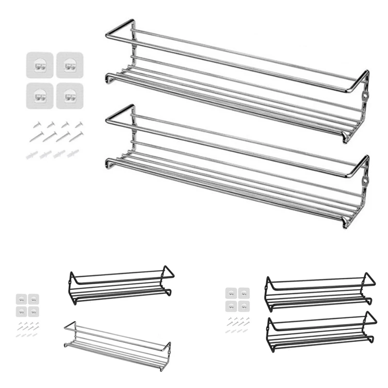 

Spices Rack Wall Mount Organizer Metal Hanging Spice Racks Single Layer Cupboard Organizer Rack for Door, Cupboard