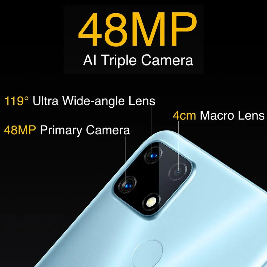 Смартфон realme 7i экран 6 5 дюйма HD 4 Гб + 64 ГБ тройная камера 48 МП Helio G85 восемь ядер