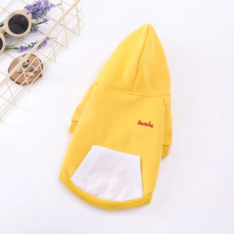 

Autumn new solid color stitching fashion dog sweater simple dog Teddy golden retriever clothing pet clothes