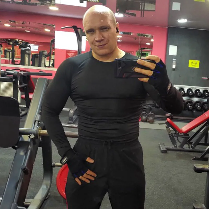 

Fitness Men Gym Clothes Track Suit Men Sportswear Workout Set Sweat Quick Dry Long Shirt Pants Jogger Compression Tights 4XL MMA