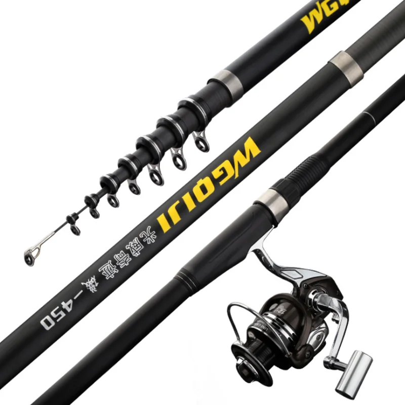 

Power Telescopic Rock Fishing Rod High Quality 3.6m-6.3m carbon fiber Spinning Fishing Rod Carp Feeder Rod Travel Boats Sea