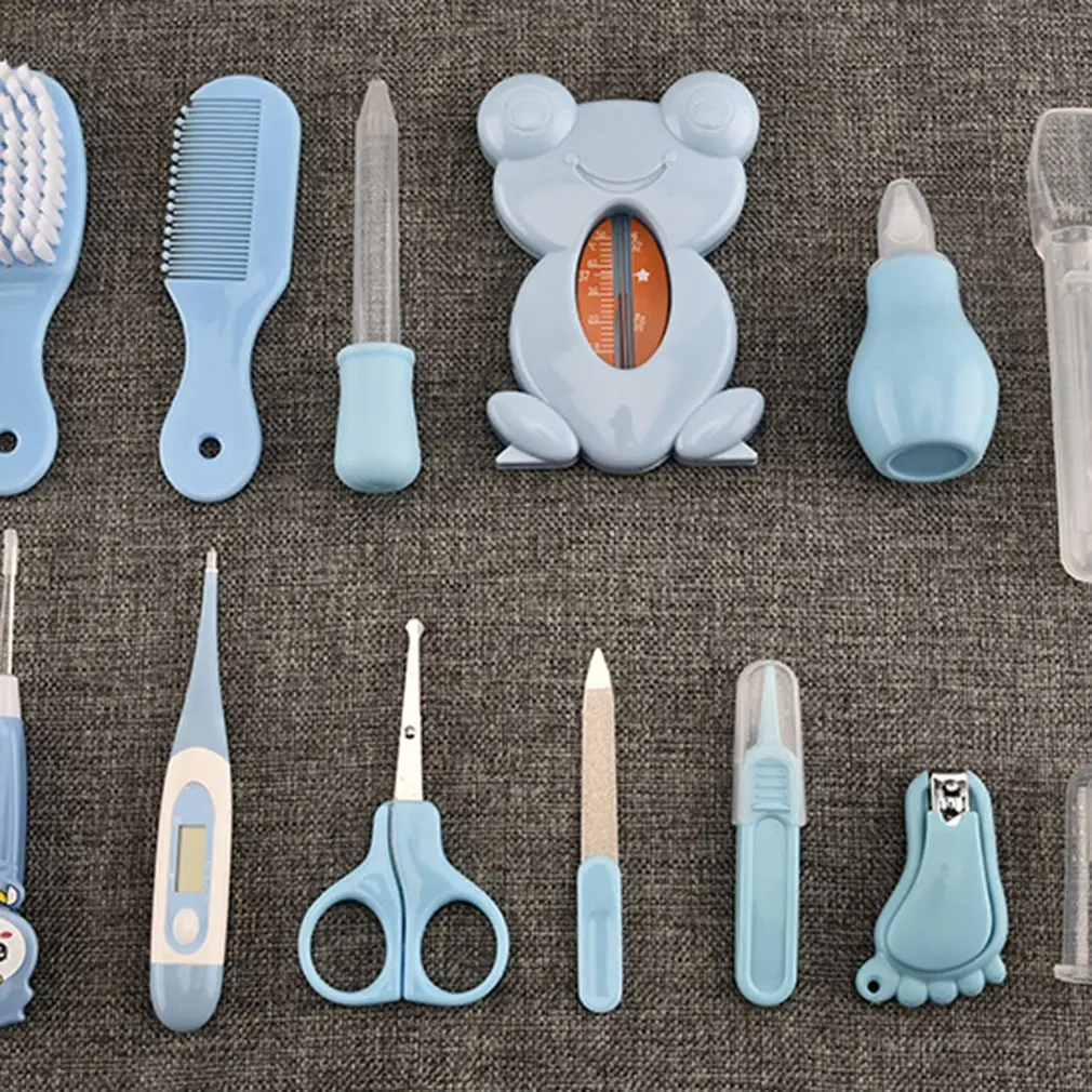 

13pcs Baby Daily Products Baby Care Nasal Applicator Children's Nail Clipper Thermometer Scissors Child Care Set