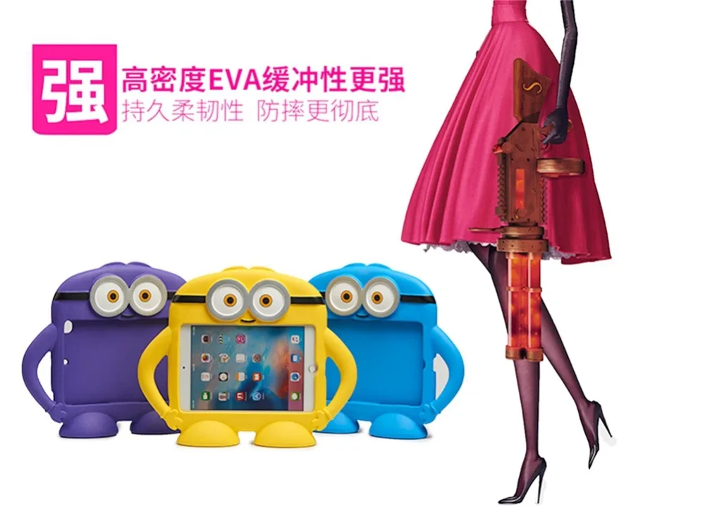 Силиконовый мультяшный EVA чехол для iPad 9,7 Pro 9,7 Air 2 A1822 A1823 для планшета, детский противоударный чехол-подставка+ ручка