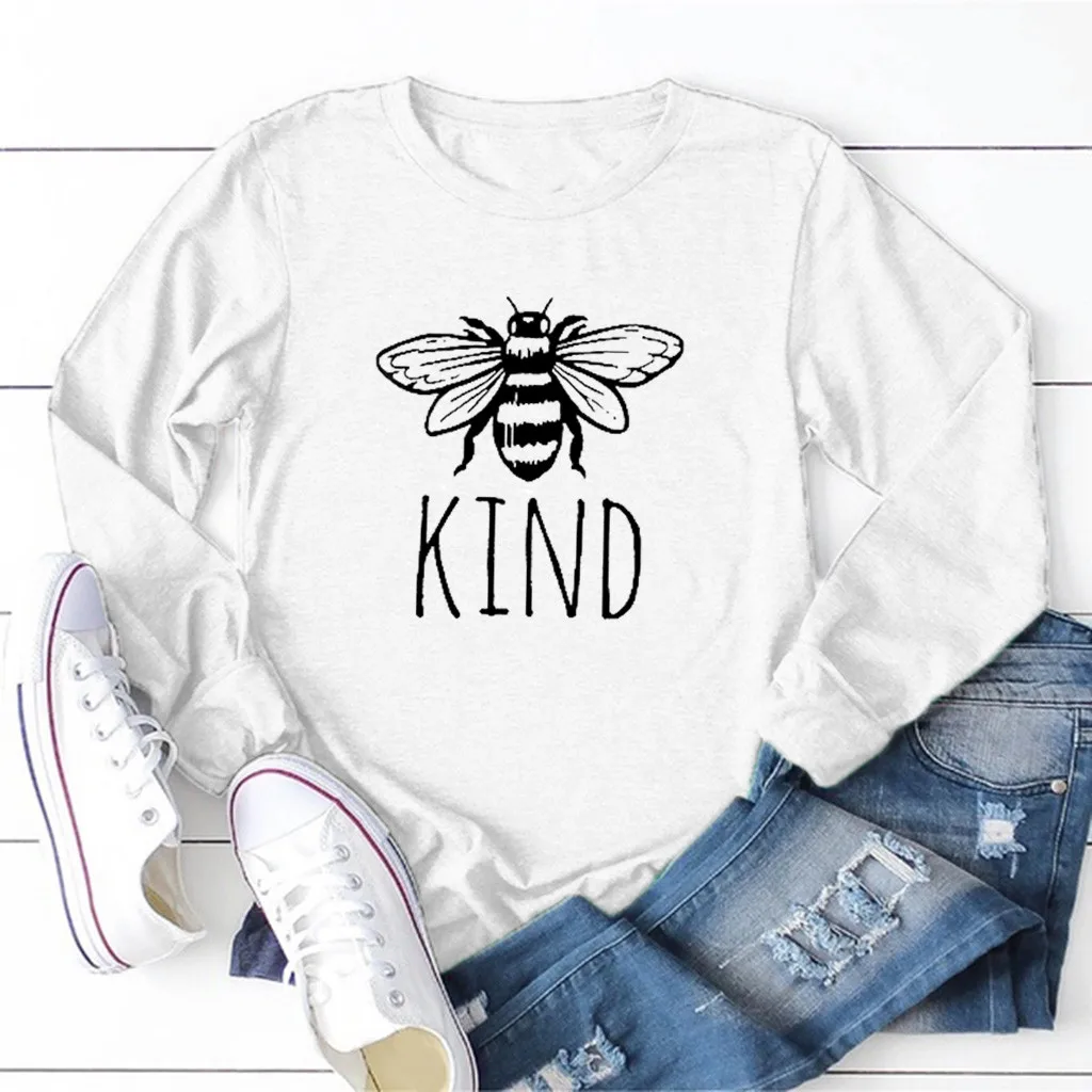 Футболка женская с круглым вырезом и длинным рукавом модная рубашка в стиле хип