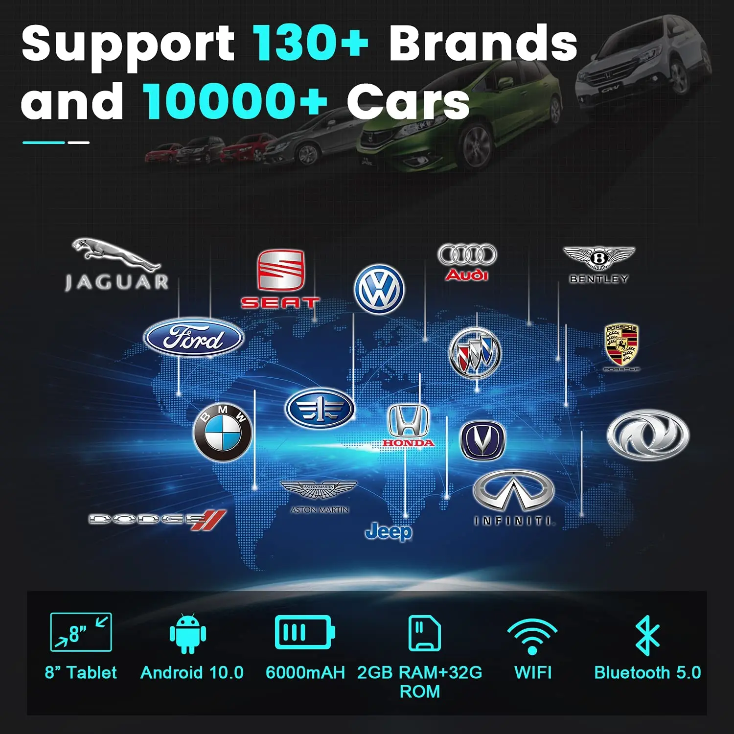 Диагностический инструмент ANCEL OBD2 для всех систем DS600 двигатель ABS SRS подушка