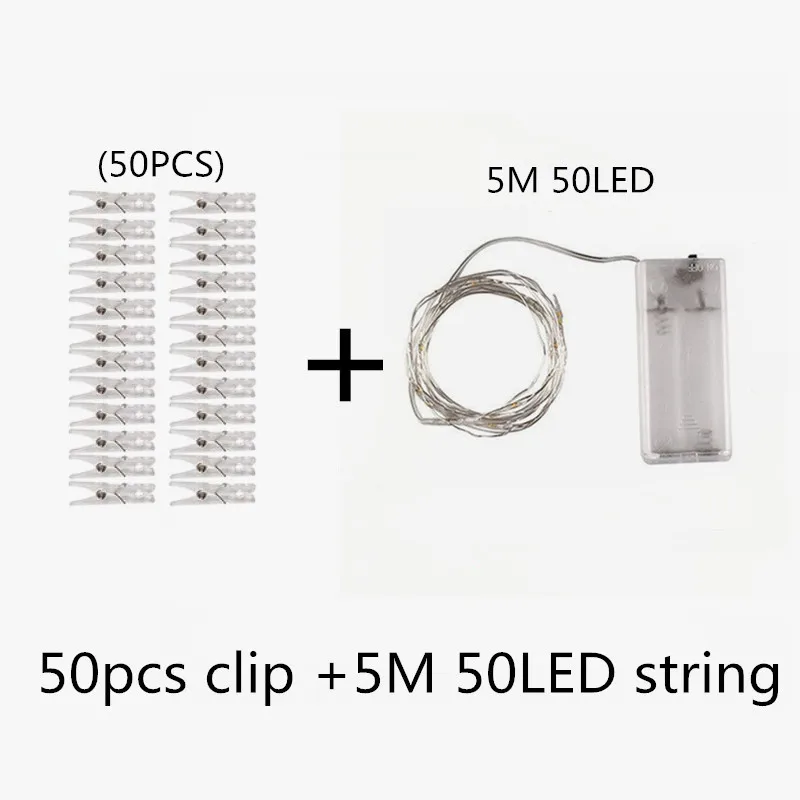 

Wedding Decoration Copper Wire Photo Clip LED String Light Eid Mubarak Decor for Home Xmas Baby Shower Birthday Party Decoration