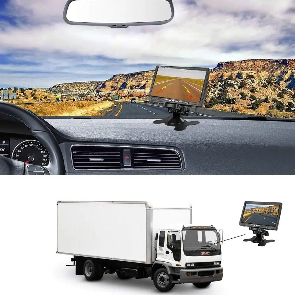 7 дюймовый монитор камеры заднего вида с высоким разрешением 800x480 TFT LCD подставкой