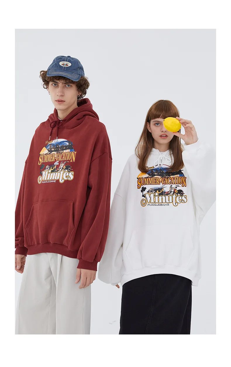 

Man Add Wool Hooded Autumn and Winter Half Zipper Set Head Fleece Loose SportLanguidand Port Of The Wind Pattern 48100430